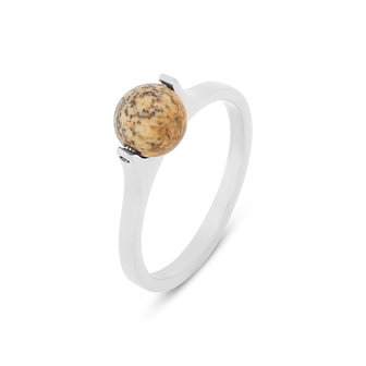 Melano Friends Iggy Ring Silver Plated Picture Jasper