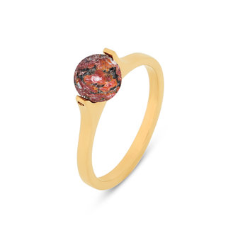 Melano Friends Iggy Ring Gold Plated Red Leopard