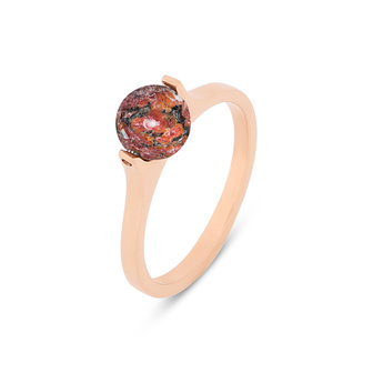 Melano Friends Iggy Ring Rose Gold Plated Red Leopard