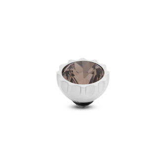 Melano Twisted Sun CZ Stone Silver Plated Smoked Topaz