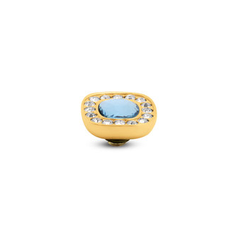 Melano Twisted Cushion Stone Gold Plated Aquamarine