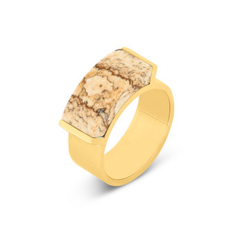 Melano Kosmic Kaya Ring Goldfarben Picture Jasper
