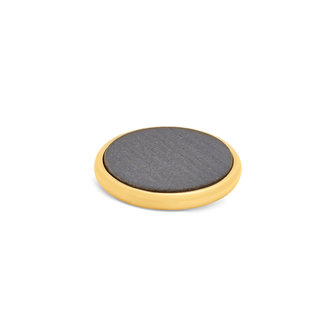 Melano Kosmic Wood Disk Steentje Goudkleurig Black Oak