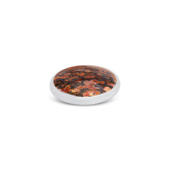 Melano Kosmic Gem Disk Stone Stainless Steel Red Leopard