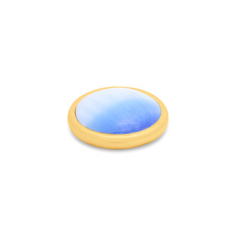 Melano Kosmic Glow Disk Stone Gold Plated Grey Blue