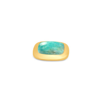 Melano Kosmic Gem Square Small Stone Gold Plated Amazonite