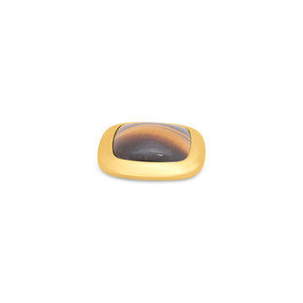 Melano Kosmic Gem Square Small Stone Gold Plated Tigereye