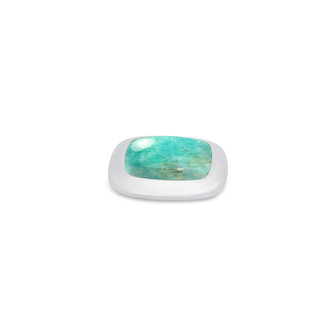 Melano Kosmic Gem Square Small Stone Stainless Steel Amazonite
