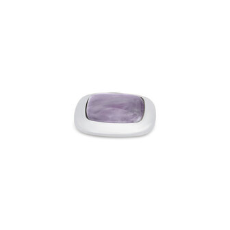 Melano Kosmic Gem Square Small Stone Stainless Steel Amethyst
