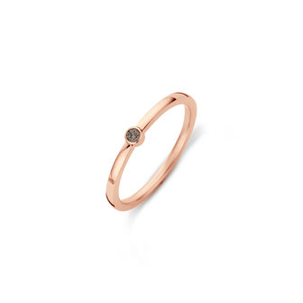 Melano Friends Mini CZ Ring Rose Gold Plated Smoked Topaz