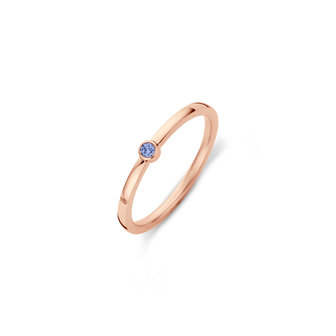 Melano Friends Mini CZ Ring Rose Gold Plated Jeans Blue