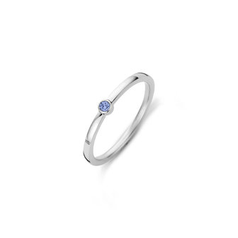 Melano Friends Mini CZ Ring Zilverkleurig Jeans Blue