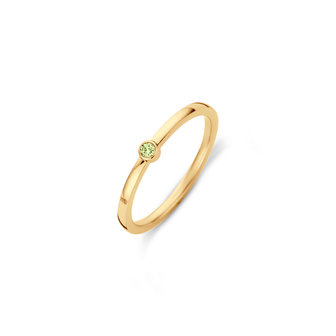 Melano Friends Mini CZ Ring Gold Plated Chrysolite