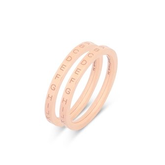 Melano Mix &amp; Match Friends Initials Rings Rose Gold Plated