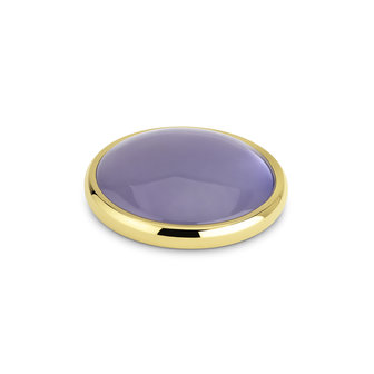 Melano Kosmic Gem Disk Stone Gold Plated Light Purple Jade