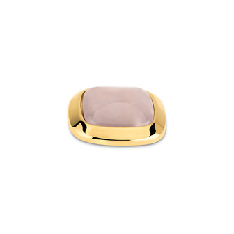 Melano Kosmic Gem Square Small Stone Gold Plated Light Rose Quartz
