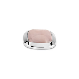 Melano Kosmic Gem Square Small Stone Stainless Steel Light Rose Quartz