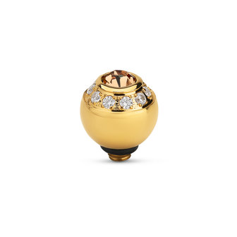 Melano Twisted Ball CZ Stone Gold Plated Champagne