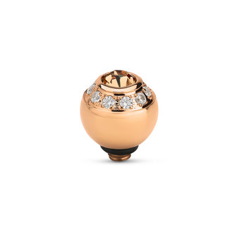 Melano Twisted Ball CZ Stone Rose Gold Plated Champagne