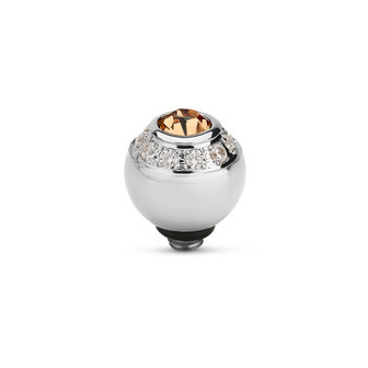 Melano Twisted Ball CZ Stone Stainless Steel Champagne