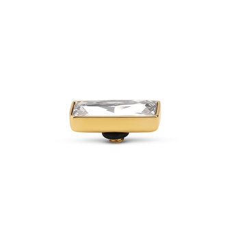 Melano Twisted Rectangle Stone Gold Plated Crystal