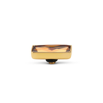 Melano Twisted Rectangle Stone Gold Plated Champagne