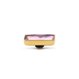 Melano Twisted Rectangle Stone Gold Plated Pink