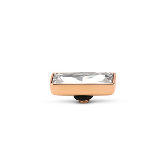 Melano Twisted Rectangle Stone Rose Gold Plated Crystal