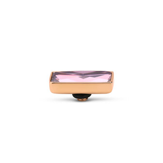 Melano Twisted Rectangle Stone Rose Gold Plated Pink