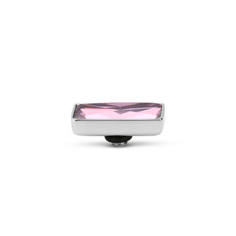 Melano Twisted Rectangle Stone Stainless Steel Pink