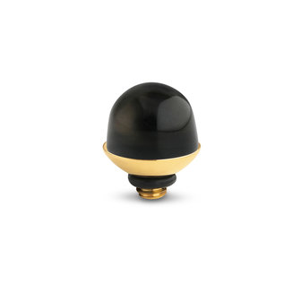 Melano Twisted Bulb Stone Gold Plated Transparent Black