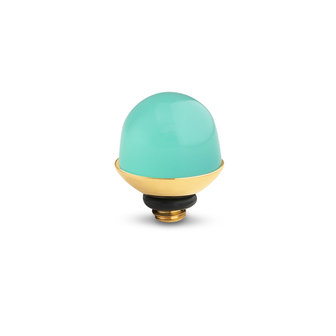 Melano Twisted Bulb Steentje Goudkleurig Turquoise