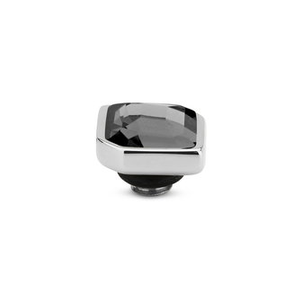 Melano Twisted Pointy Stone Silberfarbener schwarzer Diamant