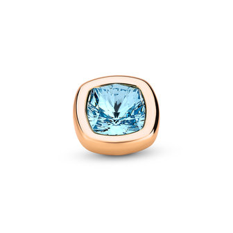Melano Vivid Quadrate Stone Rose Gold Plated Aquamarine