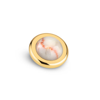 Melano Vivid Rounded Gem Stone Gold Plated Red Picasso