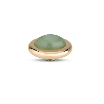 Melano Vivid Rounded Gem Stone Rose Gold Plated Jade