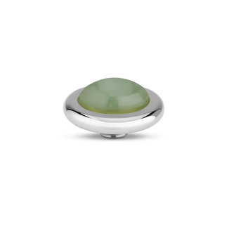 Melano Vivid Rounded Gem Steentje Zilverkleurig Jade