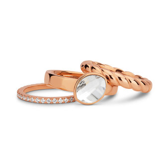 Melano Mix &amp; Match Twisted &amp; Friends Leave It Ring Rose Goudkleurig
