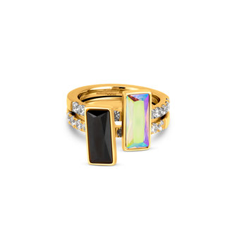 Melano Mix &amp; Match Twisted Stand Tall Ring Gold Plated