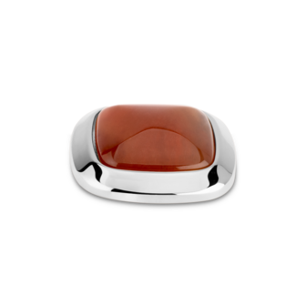 Melano Kosmic Gem Square Large Stone Stainless Steel Striped Agate