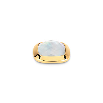 Melano Kosmic Facet Square Pearl Small Stone Gold Plated
