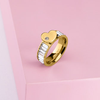 Melano Mix &amp; Match Vivid Mothers Day Heart CZ Gold colored