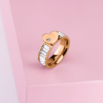 Melano Mix &amp; Match Vivid Mothers Day Heart CZ Rose Gold colored