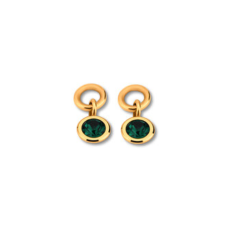 Melano Friends Beau Earring hangers Gold-plated Emerald Green