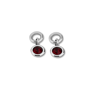 Melano Friends Beau Oorbelhangers Zilverkleurig Ruby red