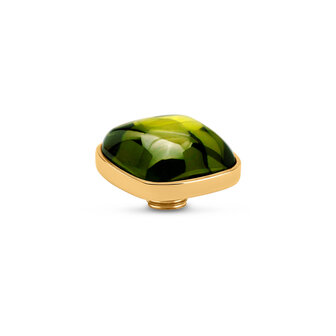 Melano Vivid Bulb square Stone Gold Plated Olive