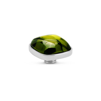 Melano Vivid Bulb square Stone Silverplated Olive