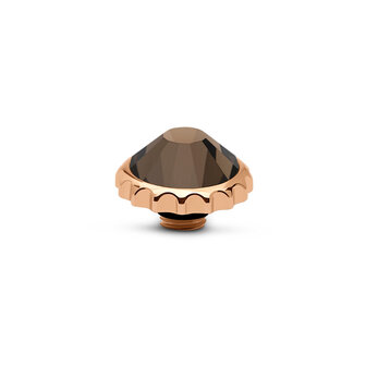 Melano Vivid Cap  Stone Rose Gold Plated Smoked topaz