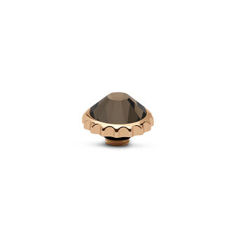 Melano Vivid Cap  Stone Rose Gold Plated Smoked topaz