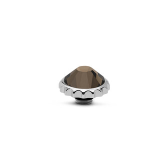 Melano Vivid Cap  Stone Silver Plated Smoked topaz